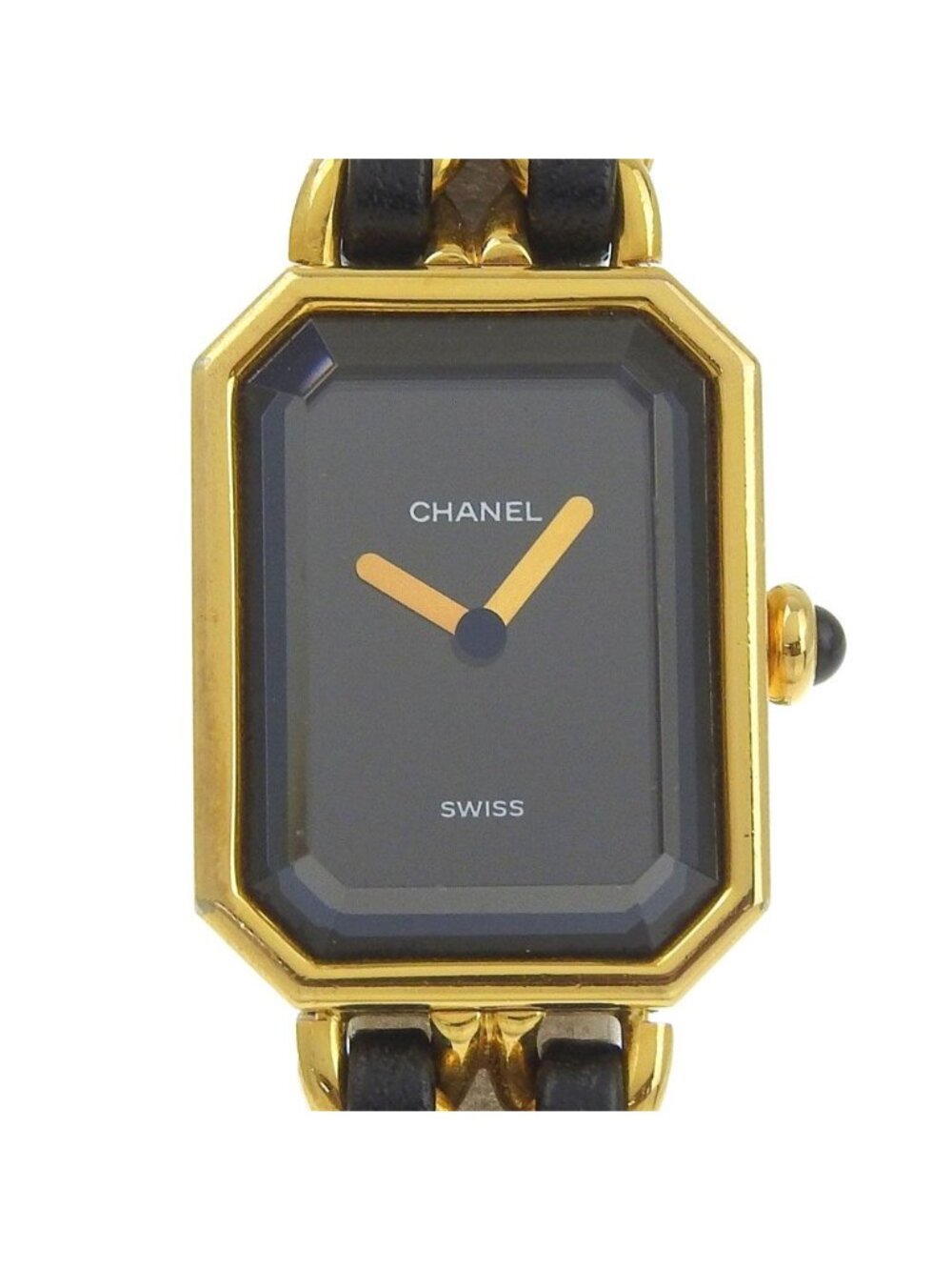 Chanel Premier L Gold Plated Quartz Analog Display Black Dial Watch